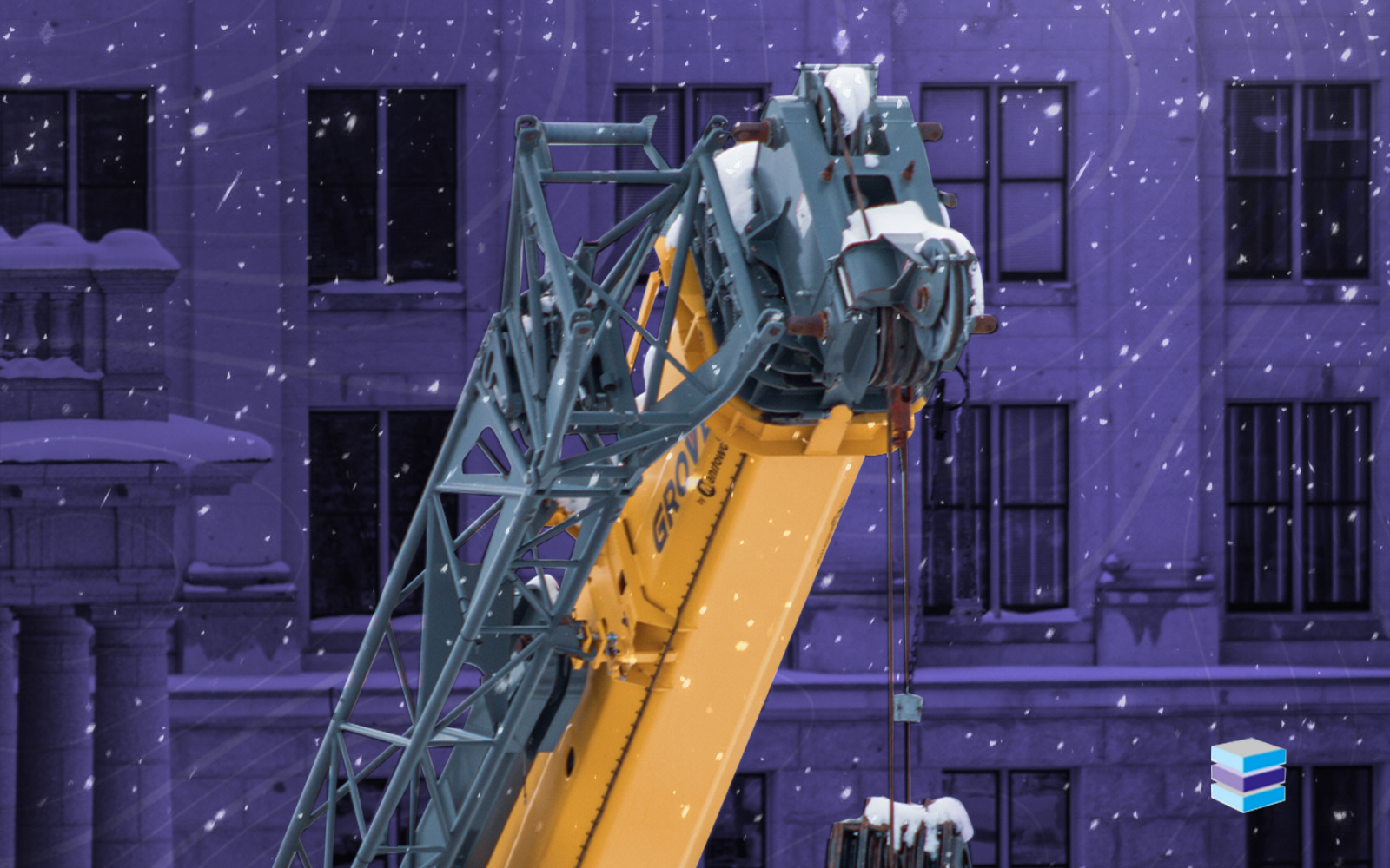 crane in winter