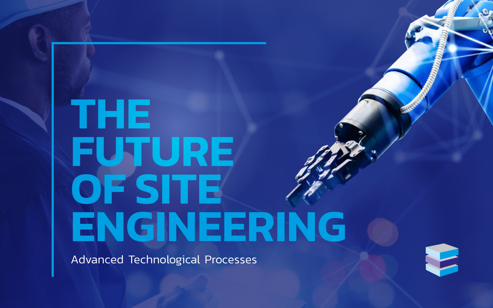 graphic with the text "the future of site engineering" blue in colour and EASE logo