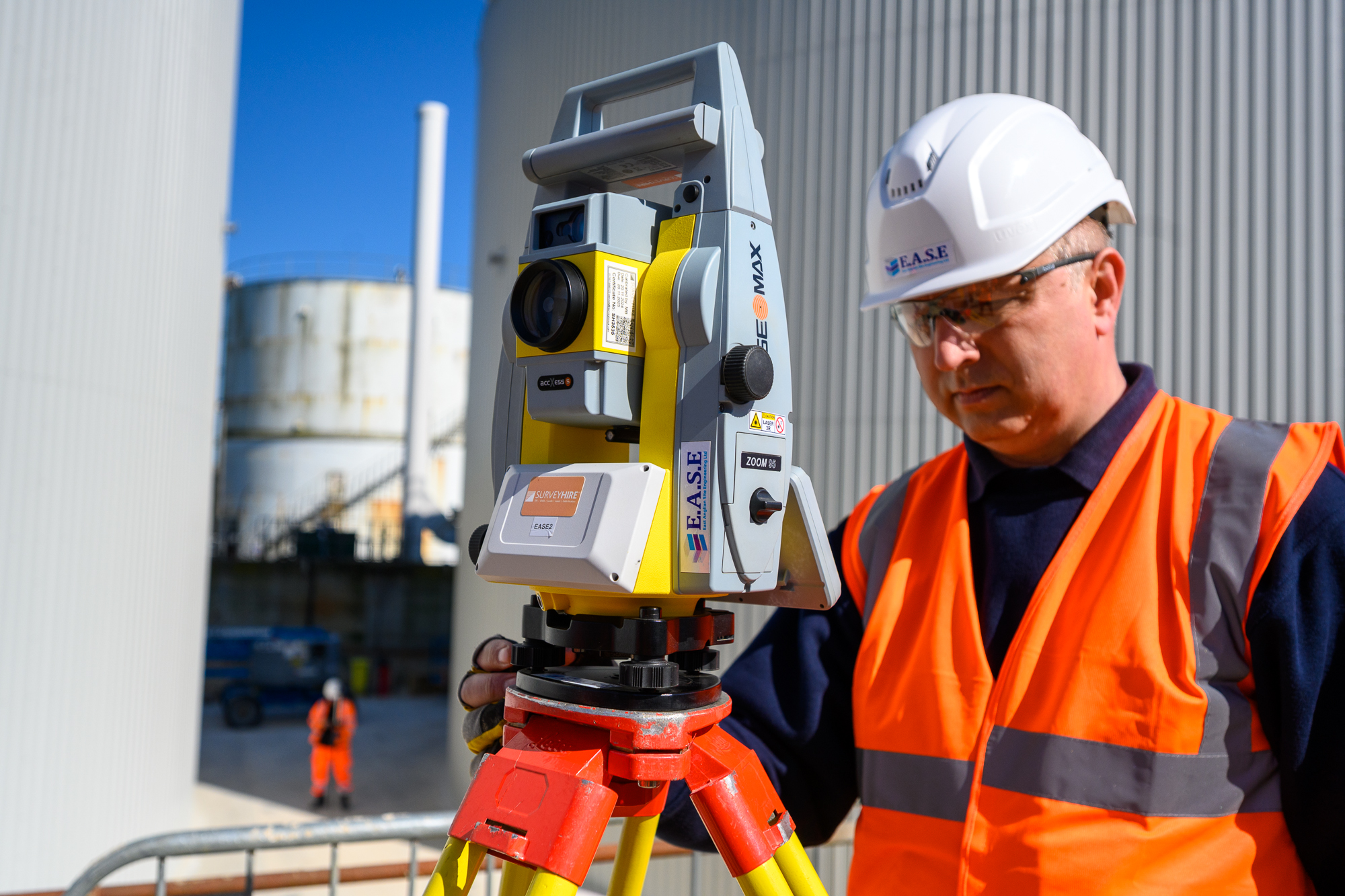 Engineers overlooking infrastructure at Whitlingham STC site
